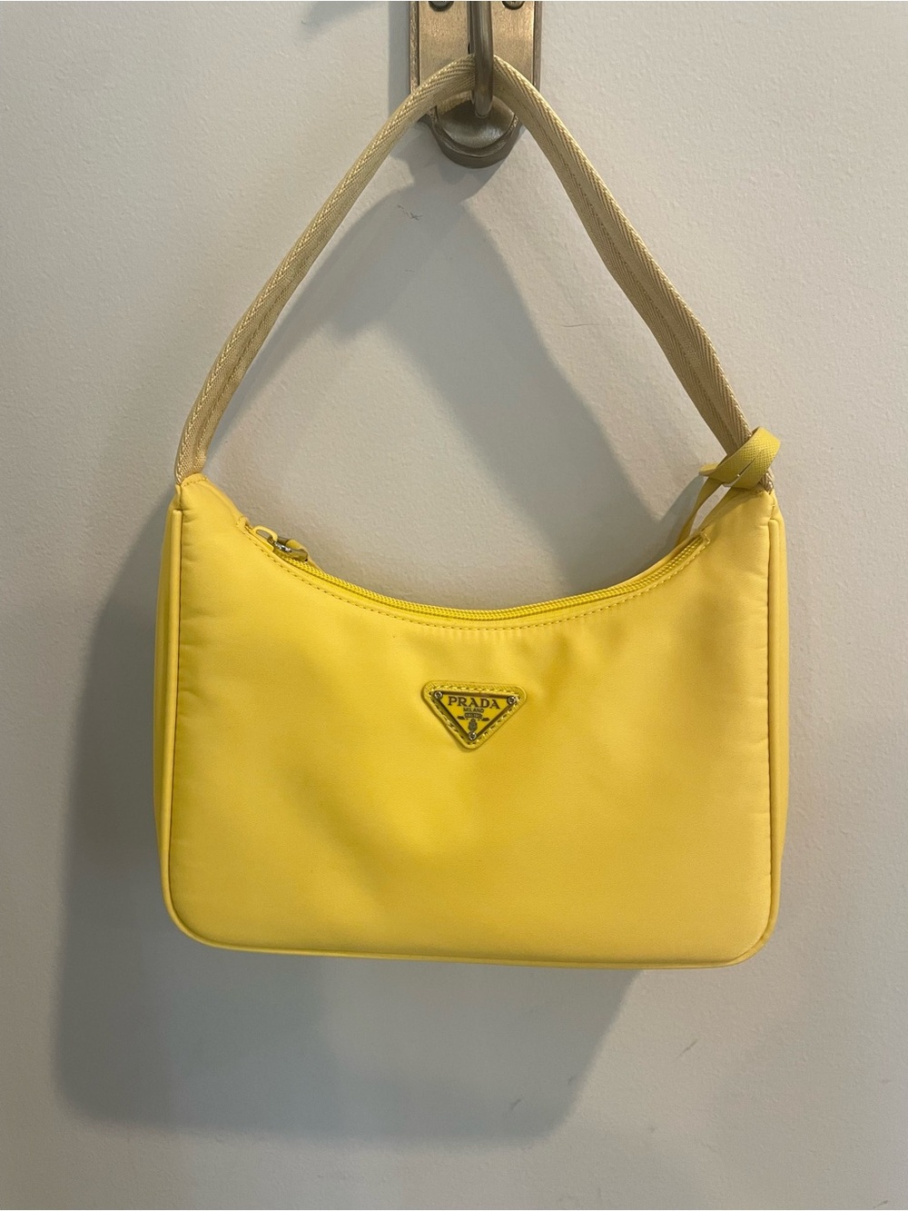 Prada Yellow Nylon Shoulder Bag